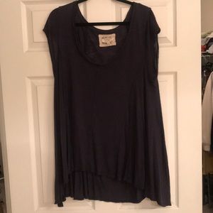 Anthropologie Navy Blue Flowy Top